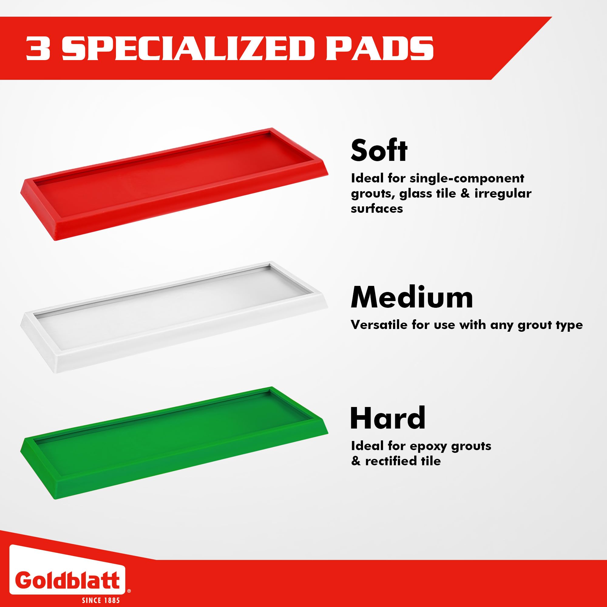 Goldblatt white medium replaceable pad for versatile grout types