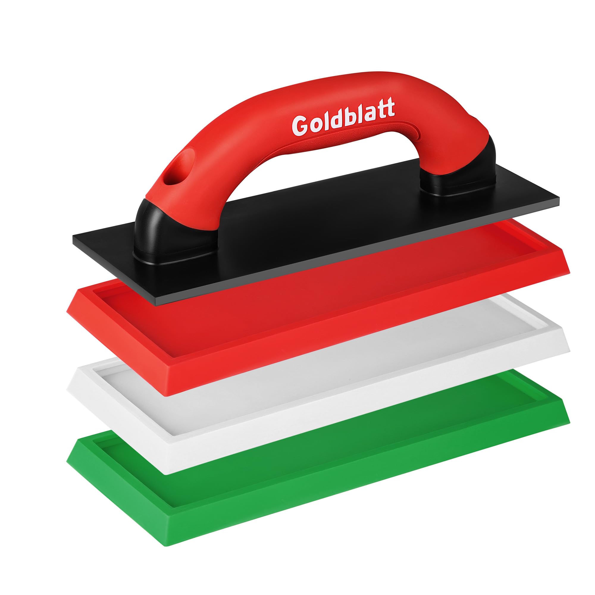 Goldblatt grout float with soft-grip handle ready for tile work