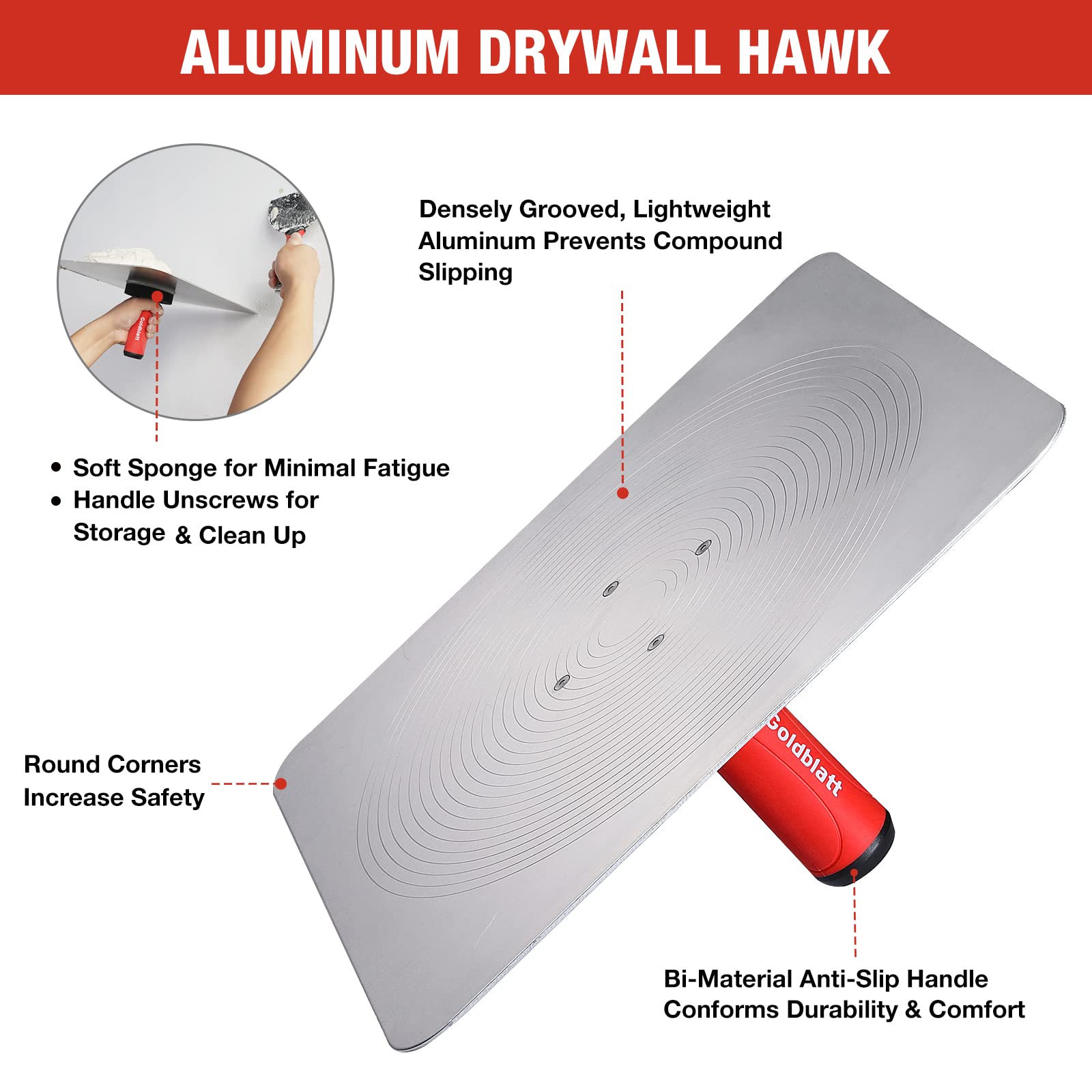 Close-up of Goldblatt hawk grooves for steady mud control.