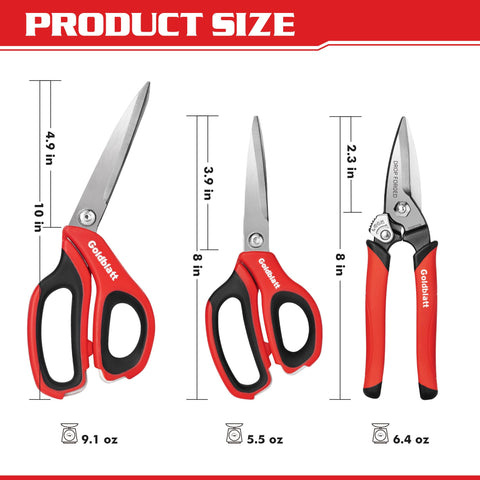 Goldblatt heavy-duty scissors 10-inch blade close-up for versatile tasks