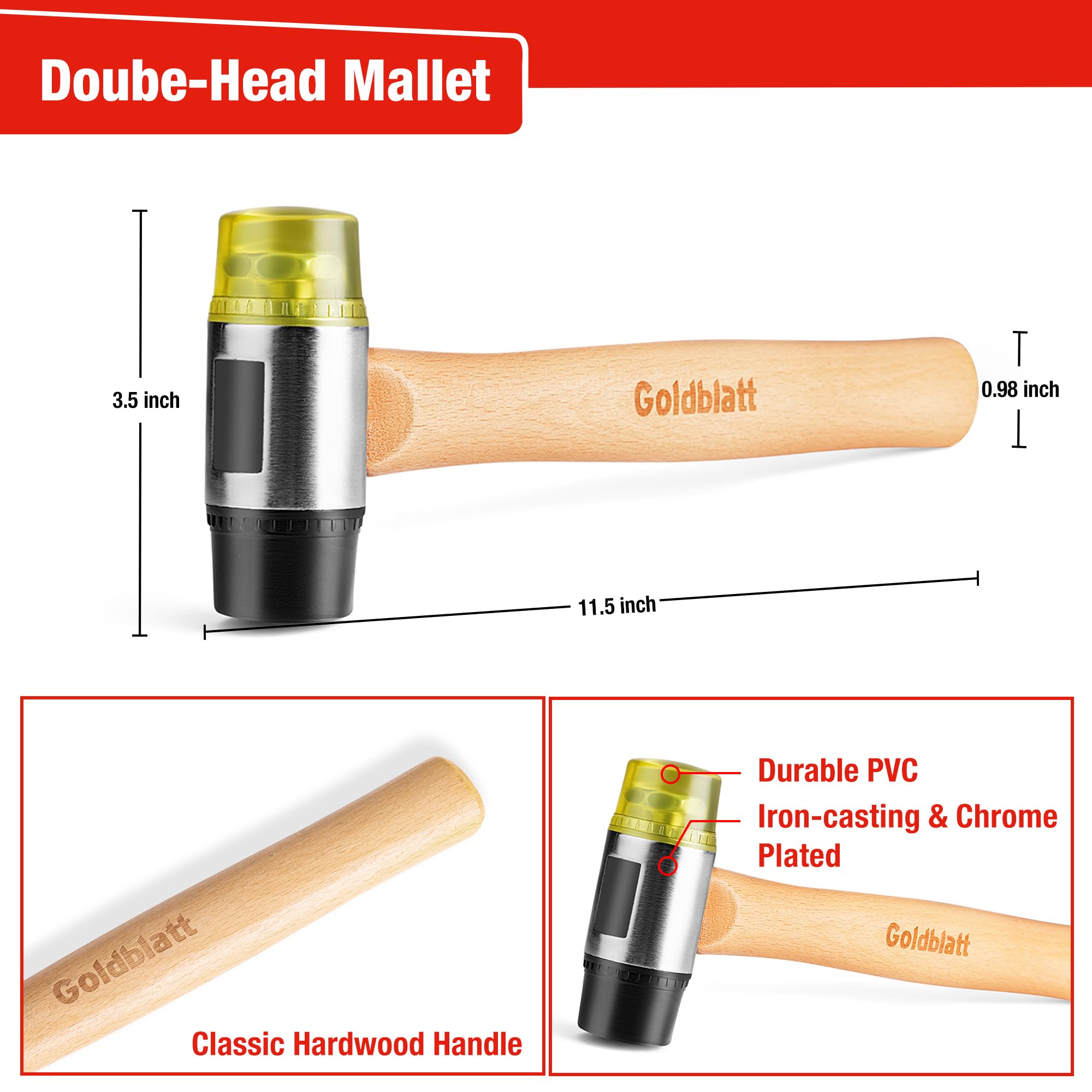 Goldblatt tapping block demonstrates secure, damage-free tapping during install.
