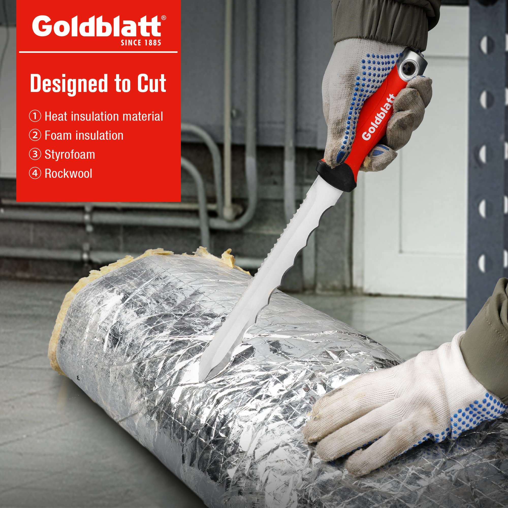 Goldblatt insulation knife soft-grip handle reduces fatigue