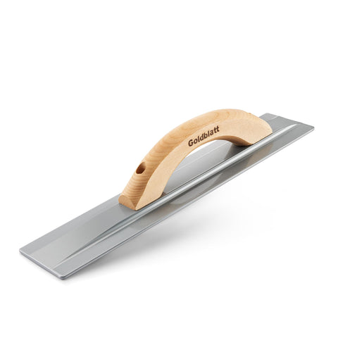 Goldblatt magnesium float with beveled blade for a smooth concrete finish