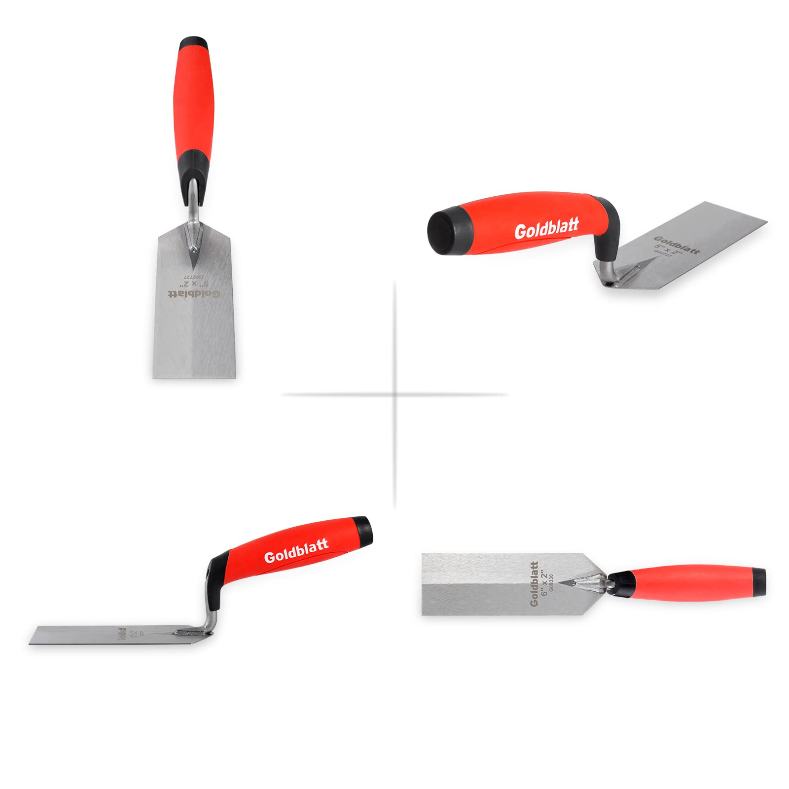 Goldblatt Margin Trowel set in use on a masonry project.