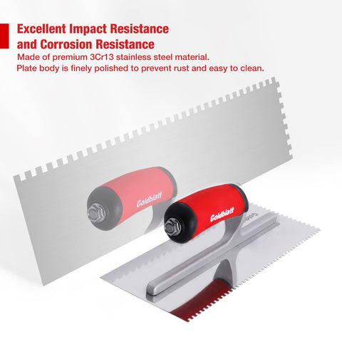 Goldblatt stainless-steel body resists rust for durable tile tools