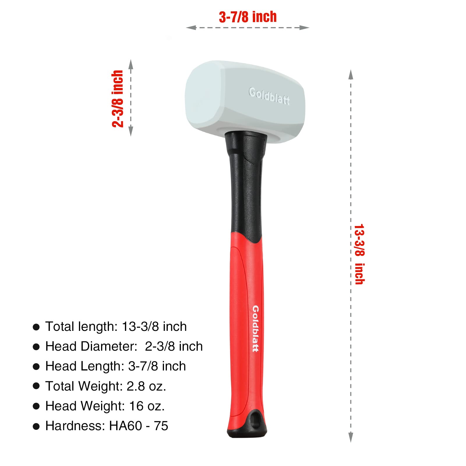 Goldblatt rubber mallet ideal for camping use and outdoor setups.