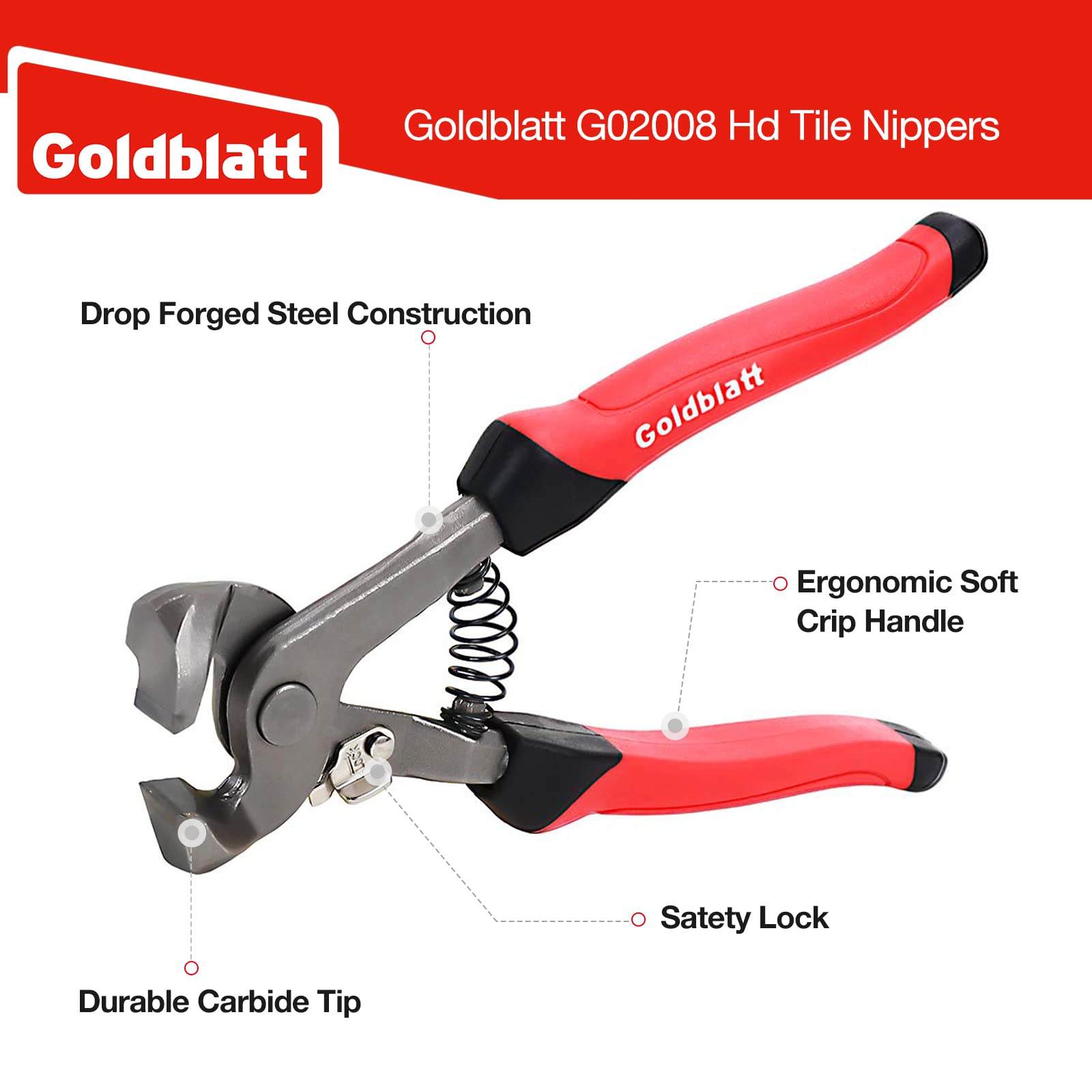 Goldblatt nippers with safety lock for secure storage.
