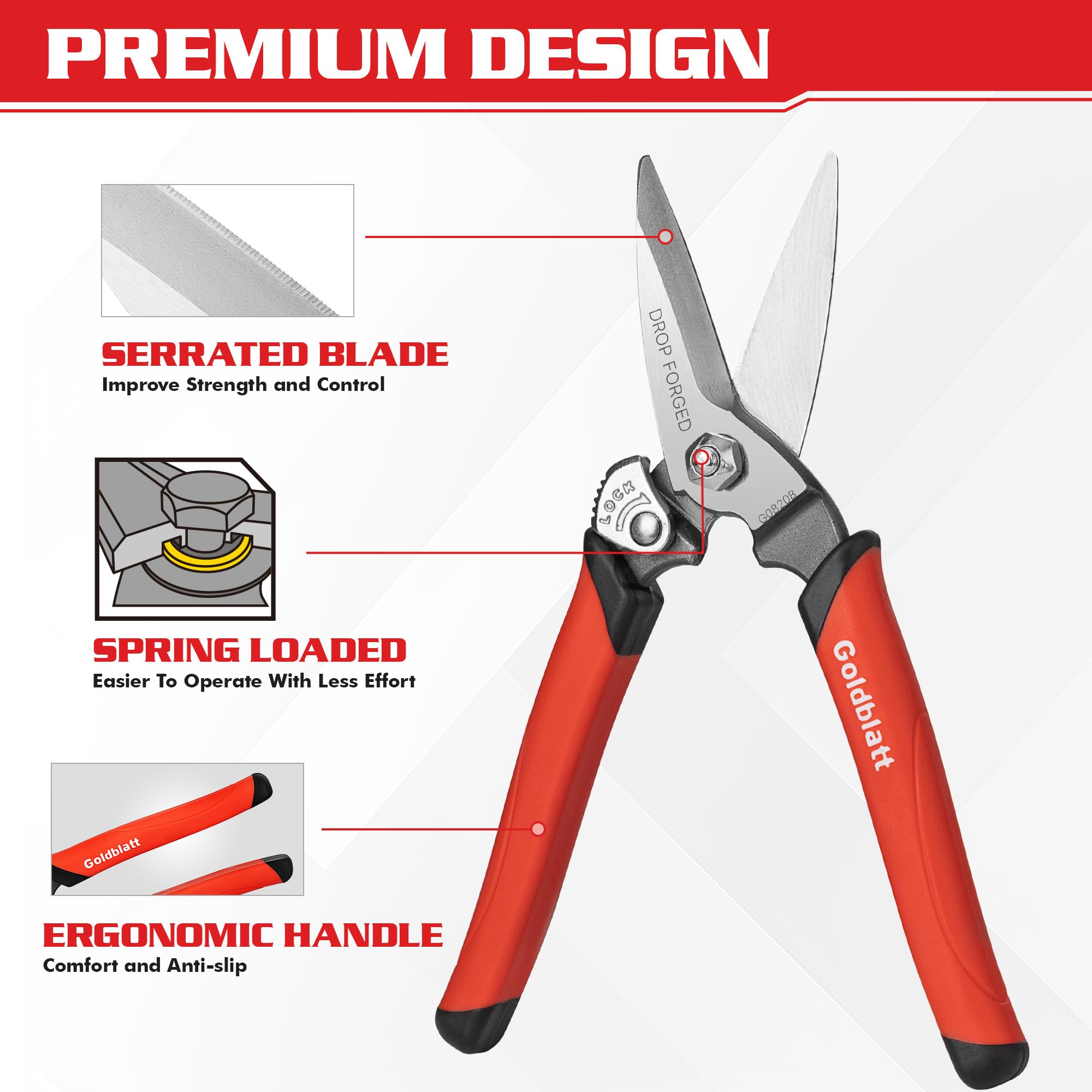 Goldblatt serrated edge close-up highlighting anti-slip performance