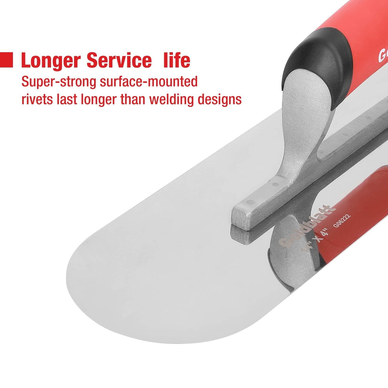 Goldblatt stainless steel trowel with mirror finish for rust resistance