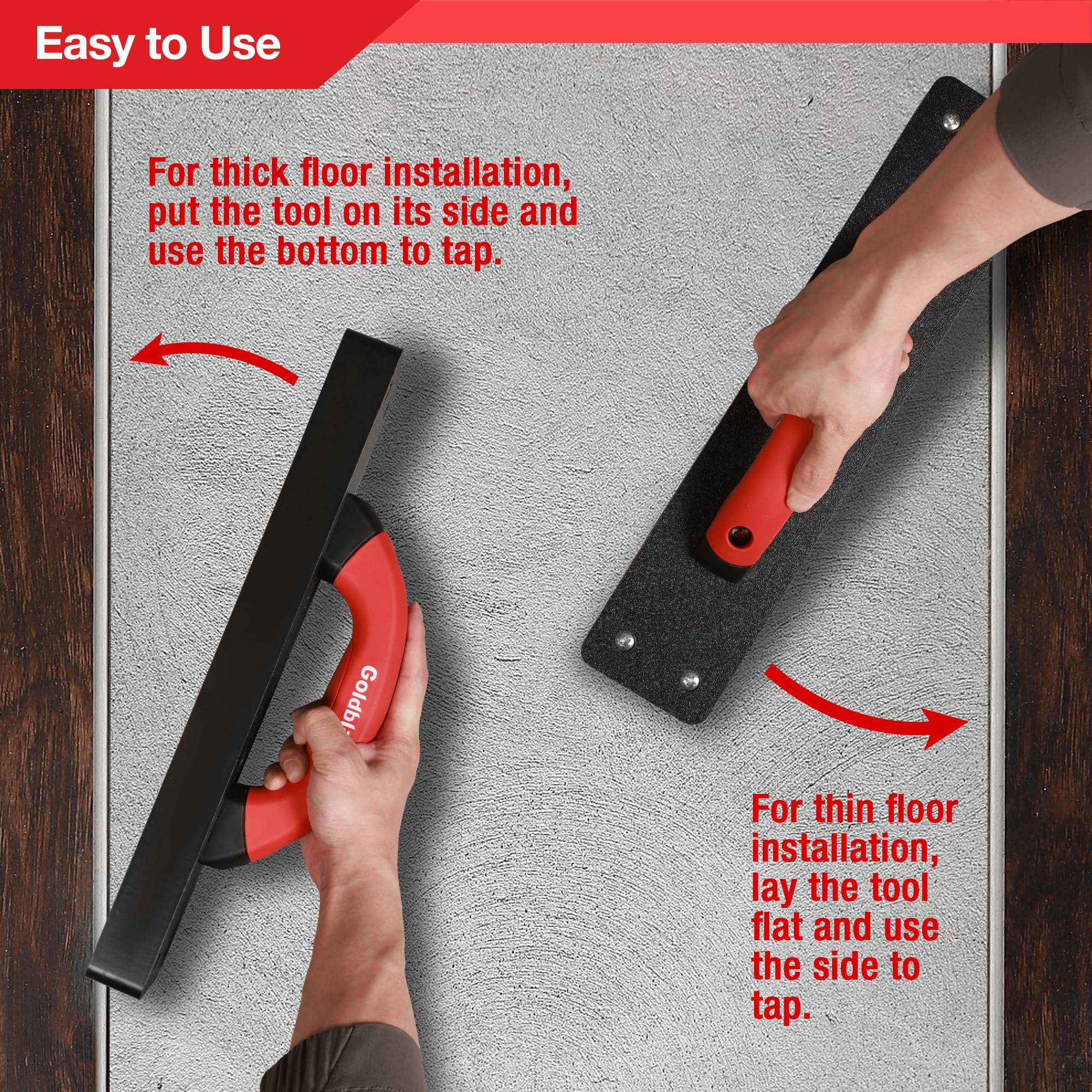 Goldblatt tapping block with rounded corners allows tapping from any angle.