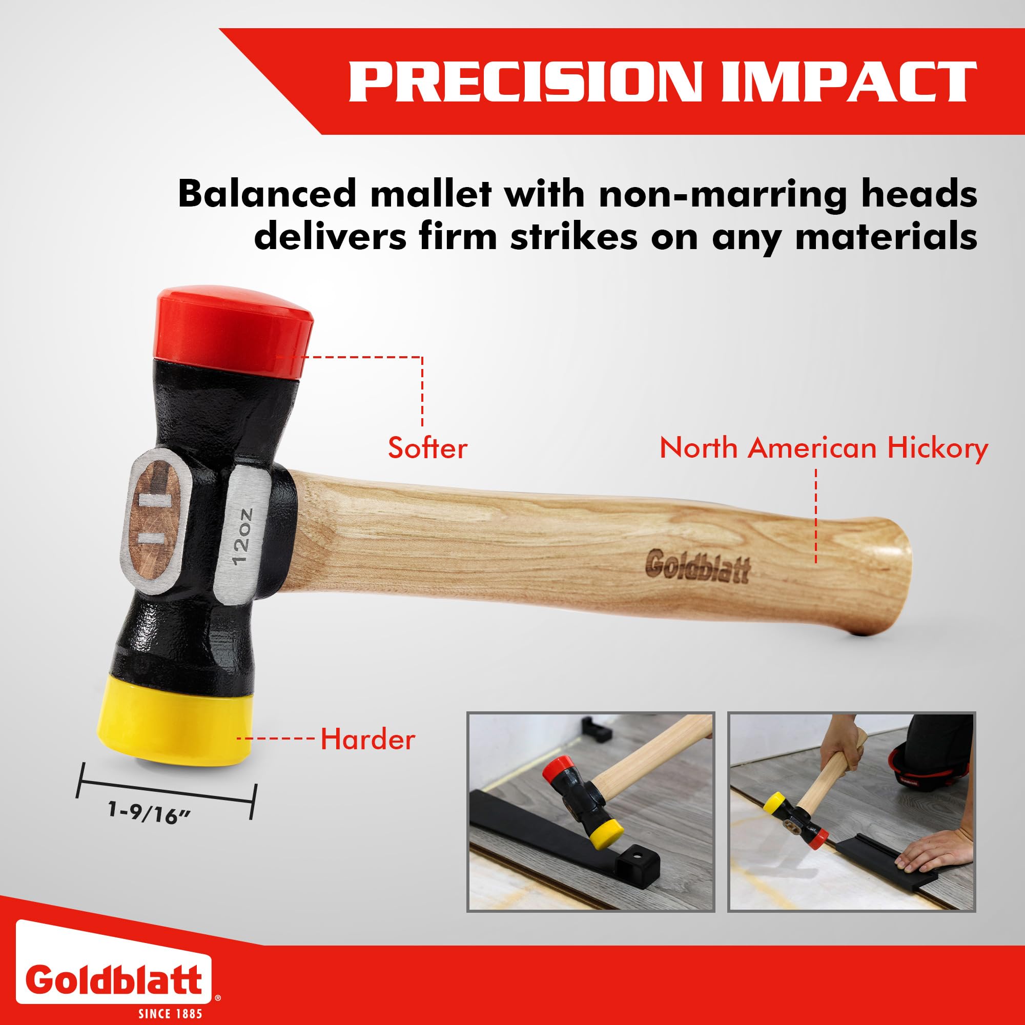 Goldblatt tapping block demonstrates dual-sided force distribution.