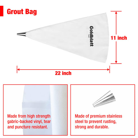 Goldblatt tear-puncture resistant grout bags offer durable performance for masonry joints.