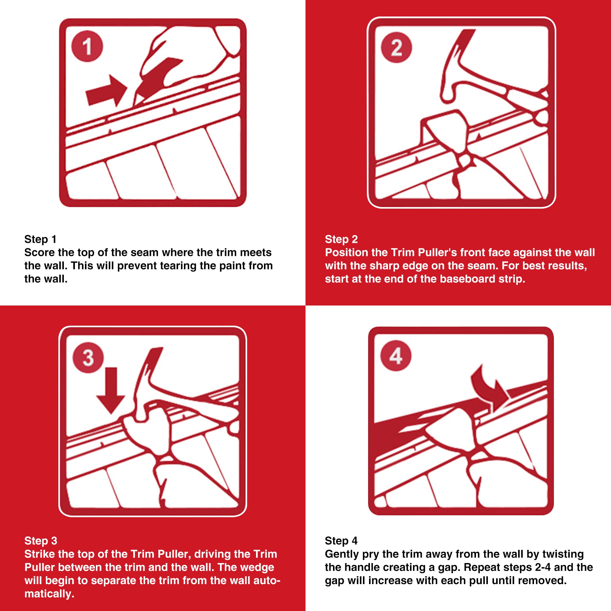 Goldblatt Trim Puller ideal for baseboard removal in commercial projects