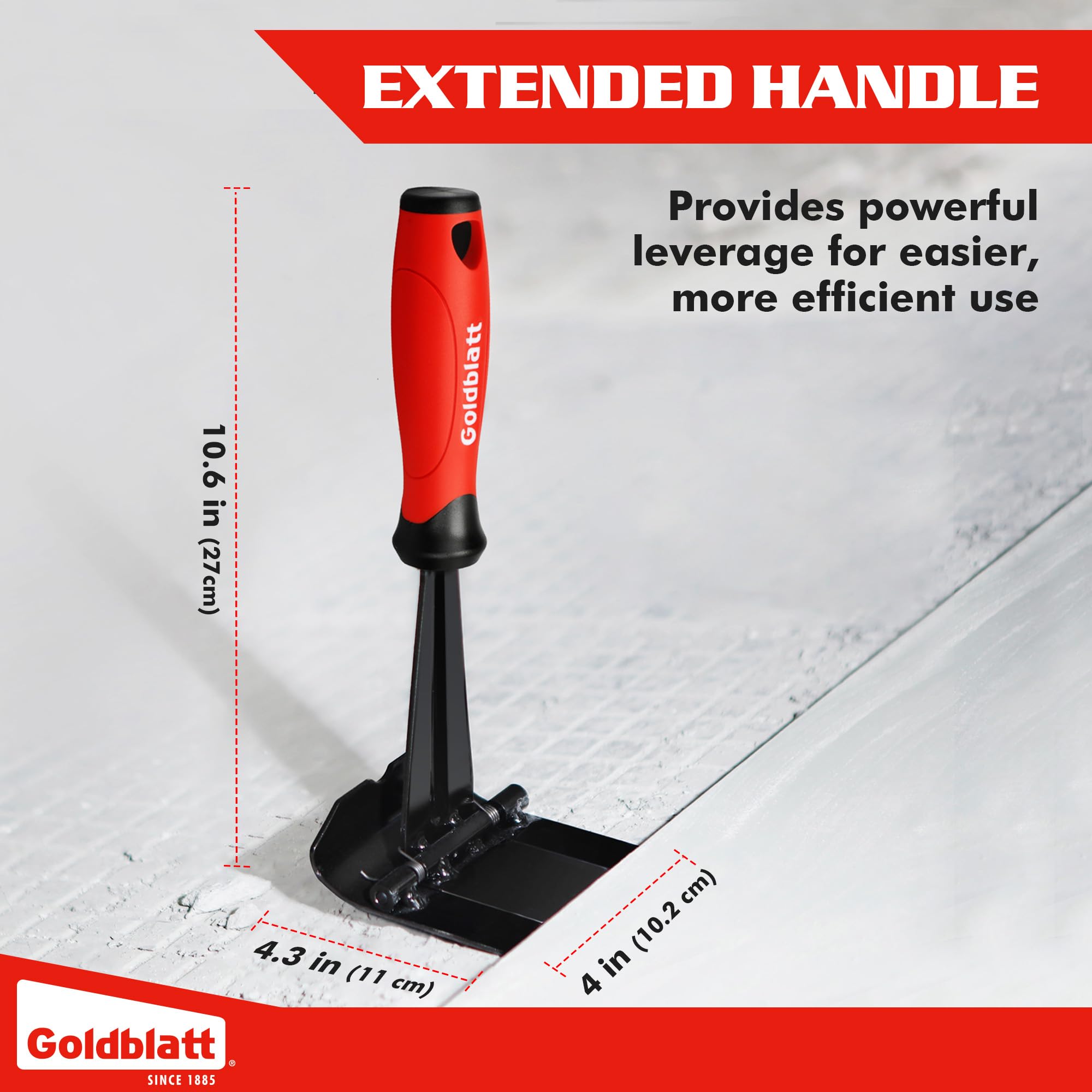 Goldblatt Trim Puller wide contact area helps remove molding without damage