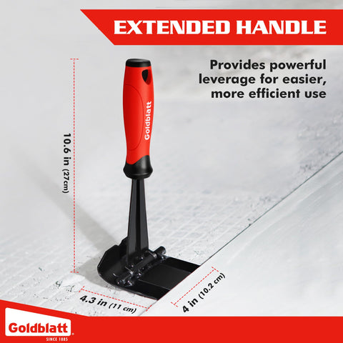 Goldblatt Trim Puller wide contact area helps remove molding without damage