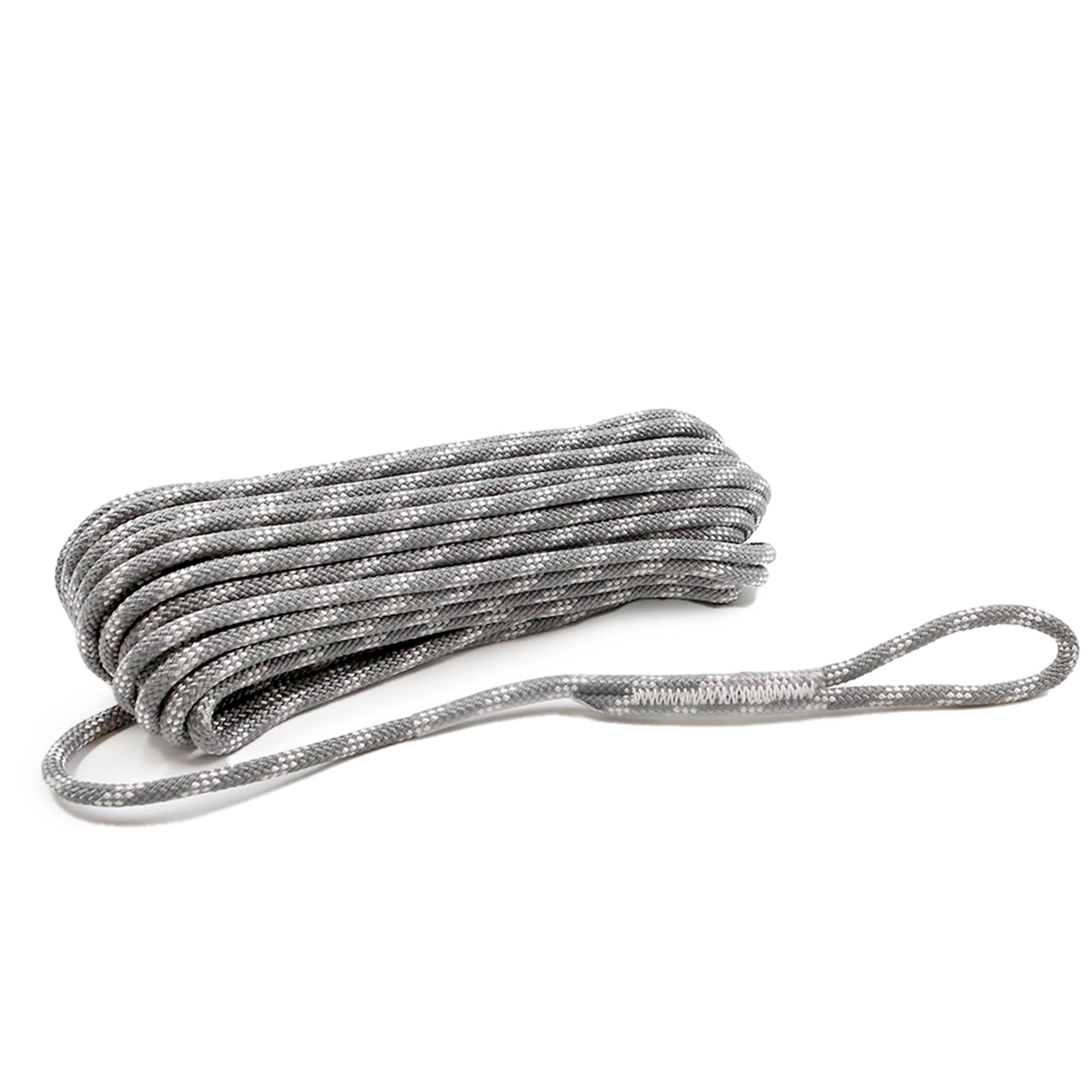 Golden Cock heavy-duty rope 1/4in gray for arborist rigging and halyards.