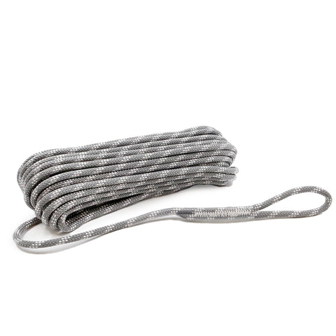Golden Cock heavy-duty rope 1/4in gray for arborist rigging and halyards.