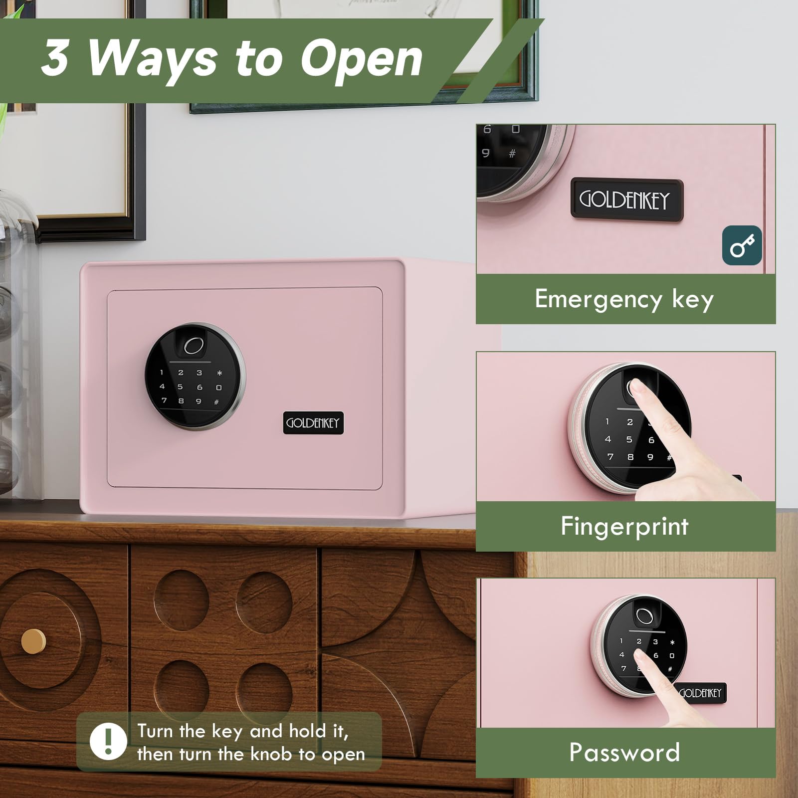GoldenKey fingerprint sensor activates fast, reliable entry.
