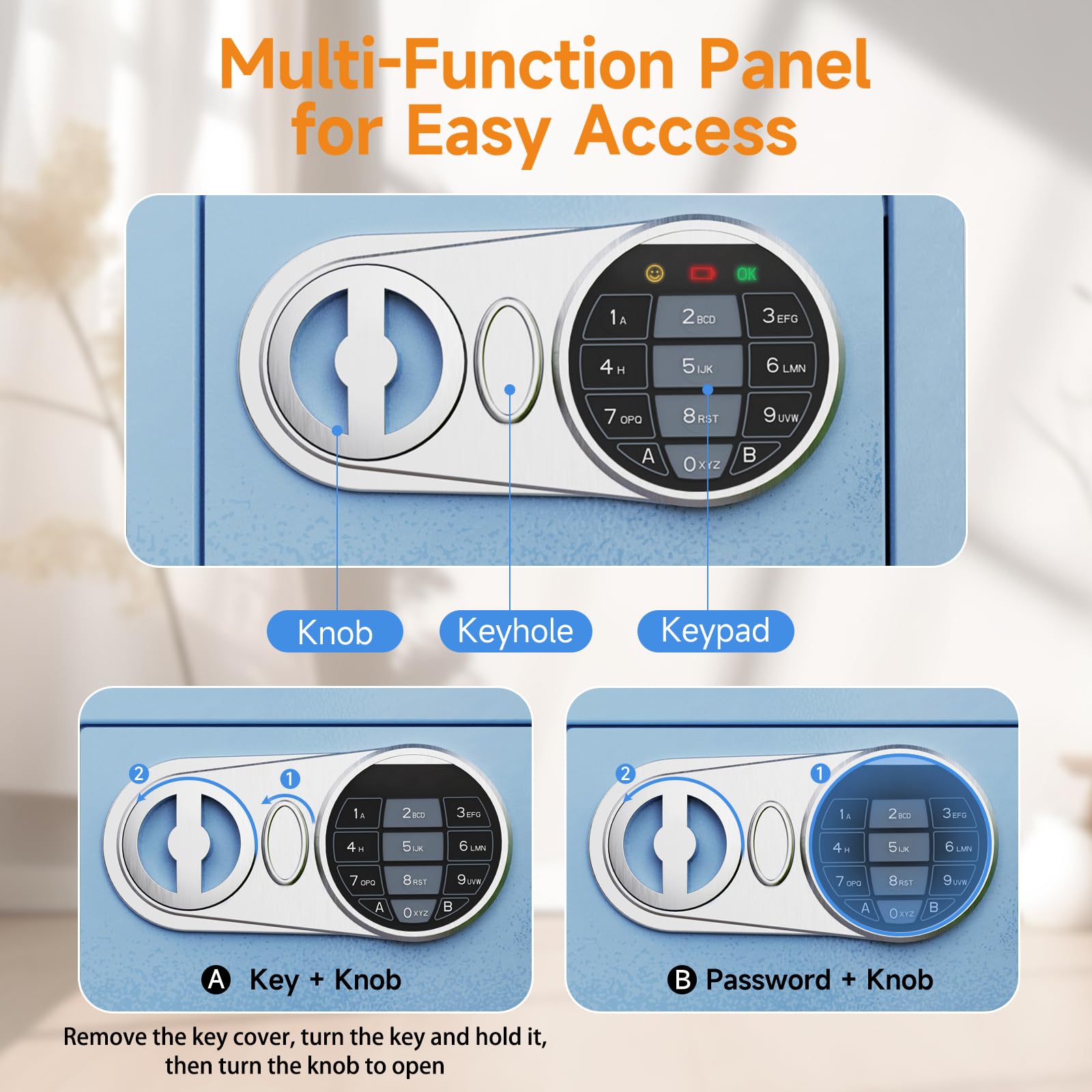 GoldenKey safe box digital password access for everyday secure entry.