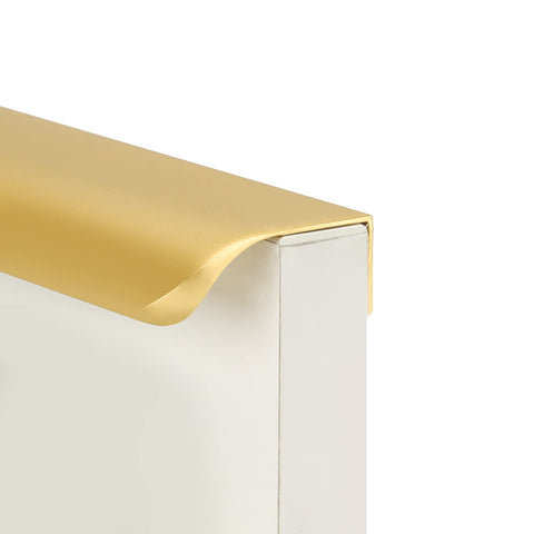 Goldenwarm 10-pack 5-inch matte gold finger pulls for smooth cabinet access.