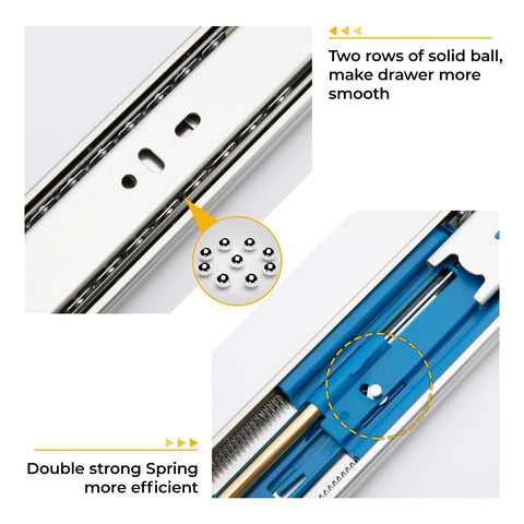 Goldenwarm 22-inch slides with quick-release for easy removal.