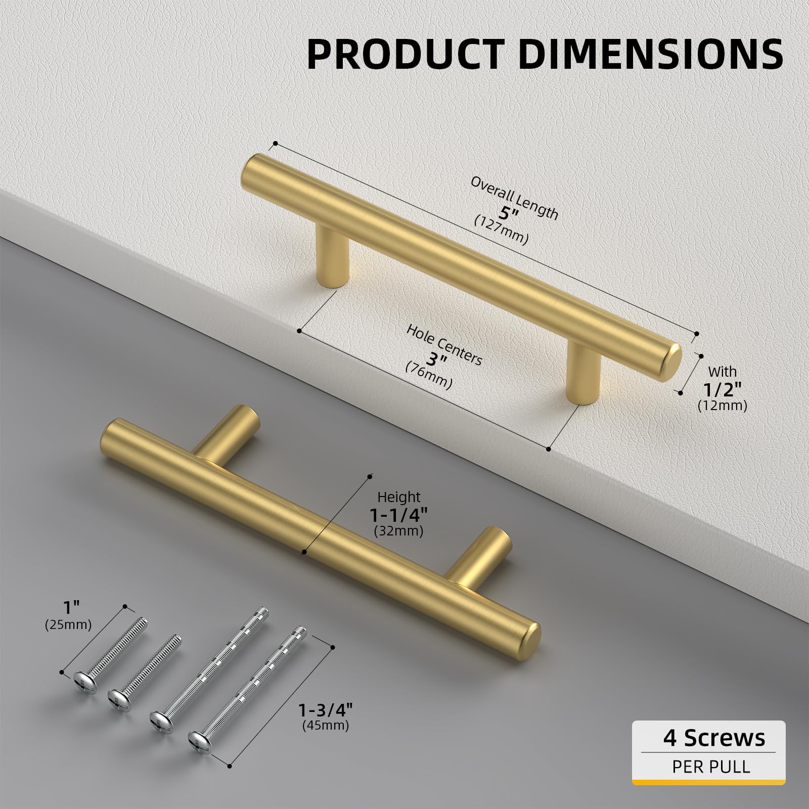 Goldenwarm 76mm hole centers cabinet handle enhances drawer access