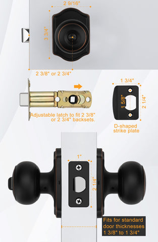 Goldenwarm backset adjustment supports 2-3/8 and 2-3/4 inch backsets.