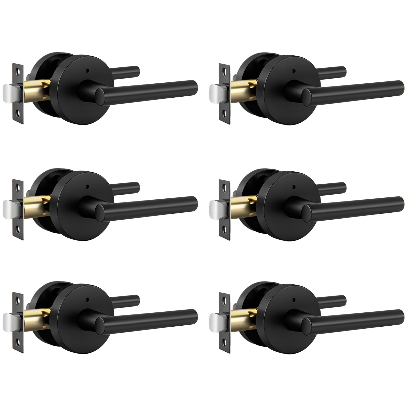 Goldenwarm black interior privacy lever for bedrooms and baths, highlighting modern styling.