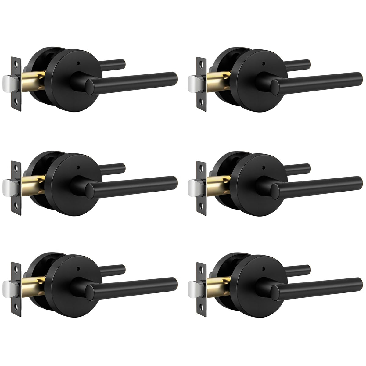 Goldenwarm black interior privacy lever for bedrooms and baths, highlighting modern styling.