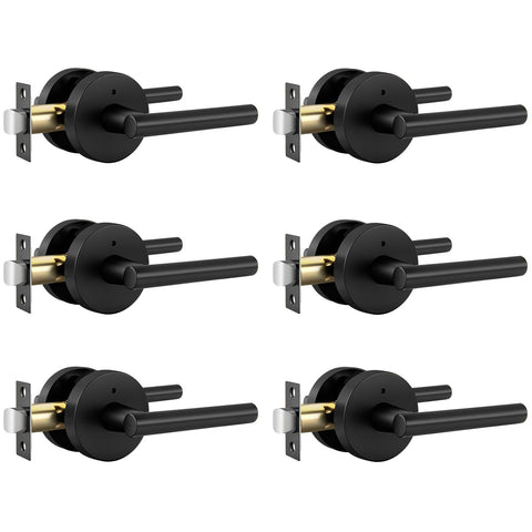 Goldenwarm black interior privacy lever for bedrooms and baths, highlighting modern styling.