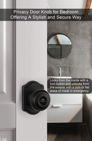 Goldenwarm bronze door knob pack installation demonstrates easy screwdriver setup for quick mounting.