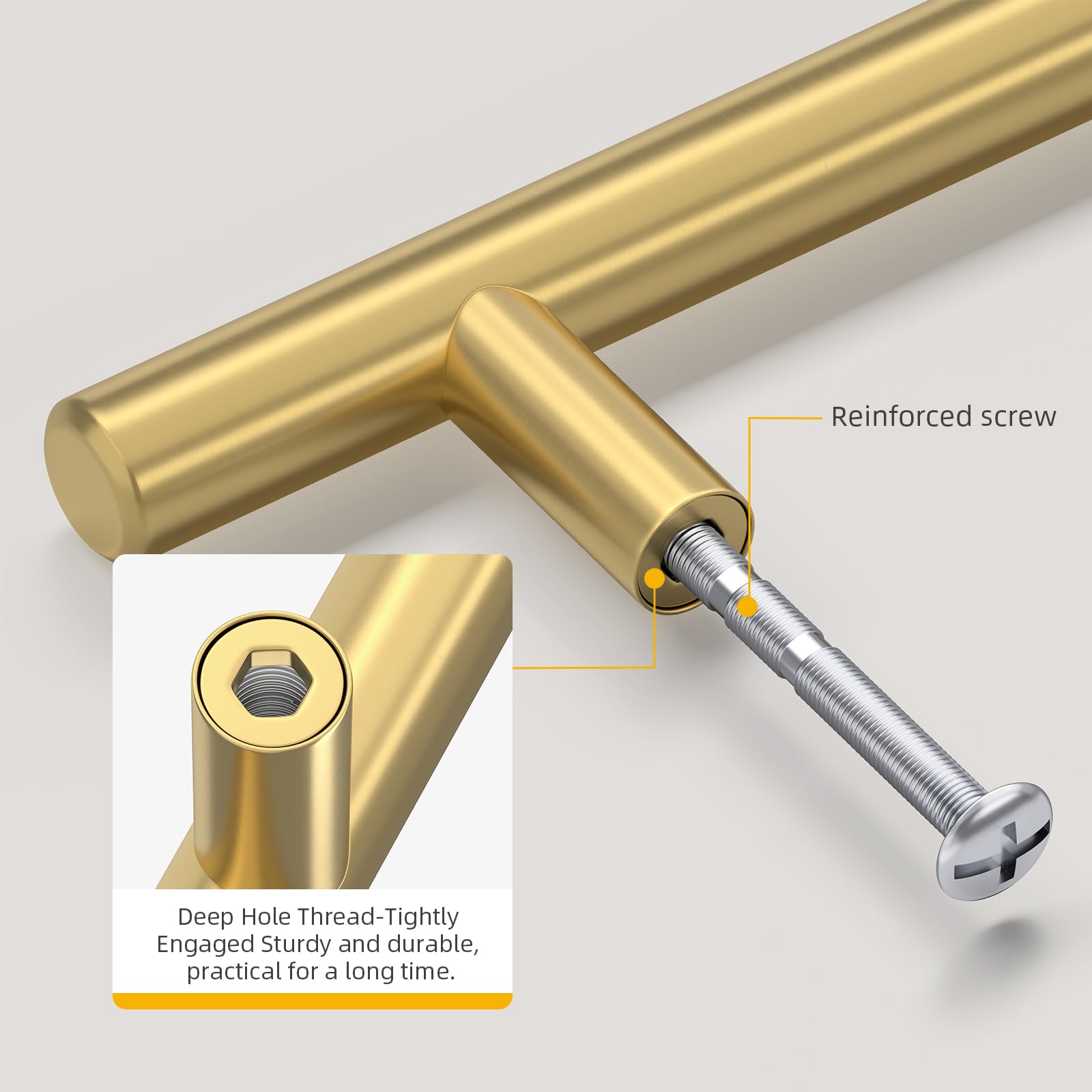 Goldenwarm brushed brass bathroom drawer pull for organized spaces