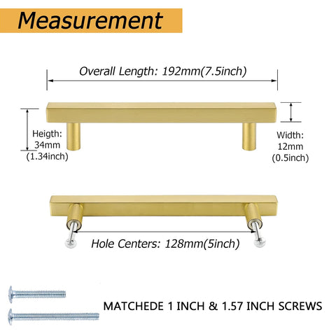 Goldenwarm brushed-brass cabinet hardware 10-pack for total refresh