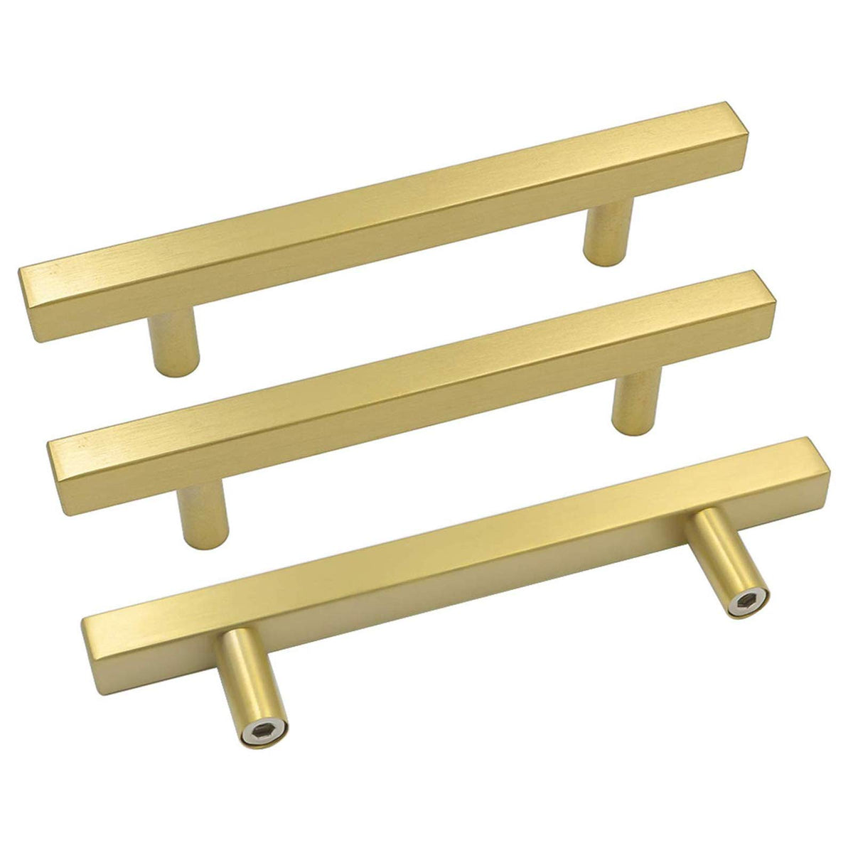 Goldenwarm brushed-brass cabinet pulls in 5-inch size upgrade kitchen cabinets with easy grip