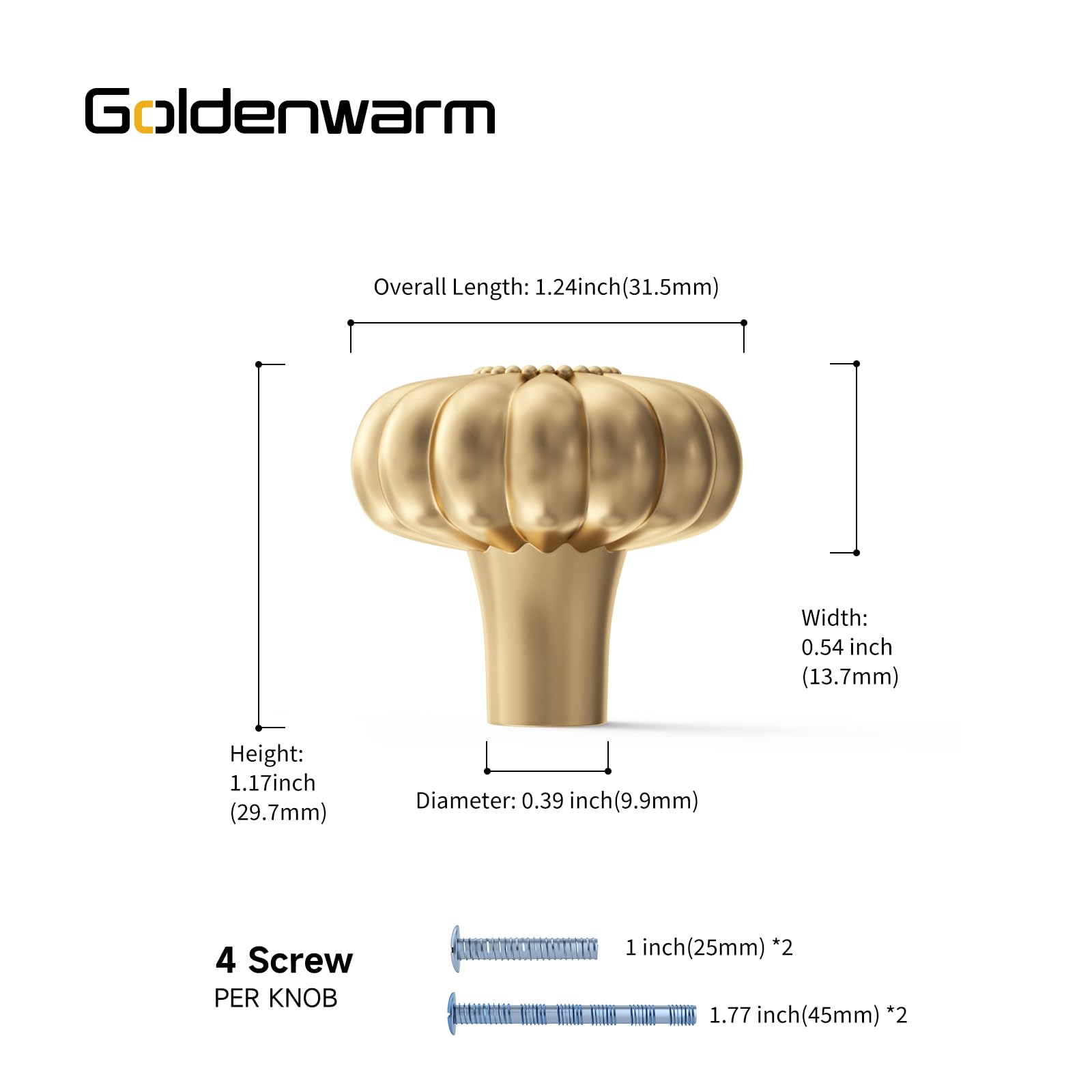 Goldenwarm brushed brass cabinet pulls highlight classic luxury and smooth touch.