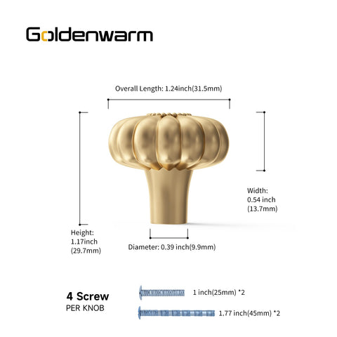 Goldenwarm brushed brass cabinet pulls highlight classic luxury and smooth touch.