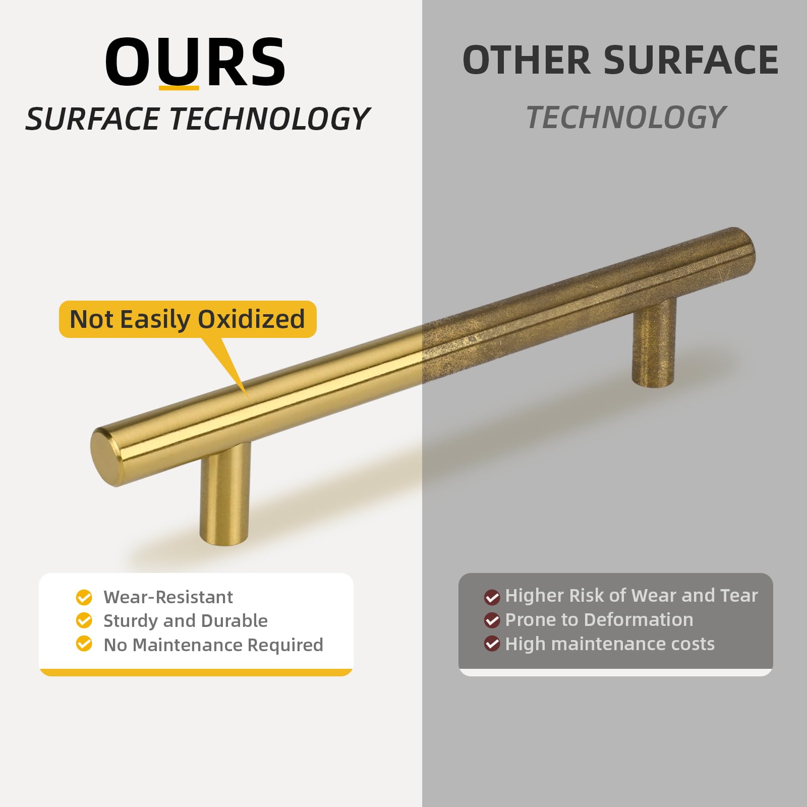 Goldenwarm brushed brass door pull detail showing refined metalwork.