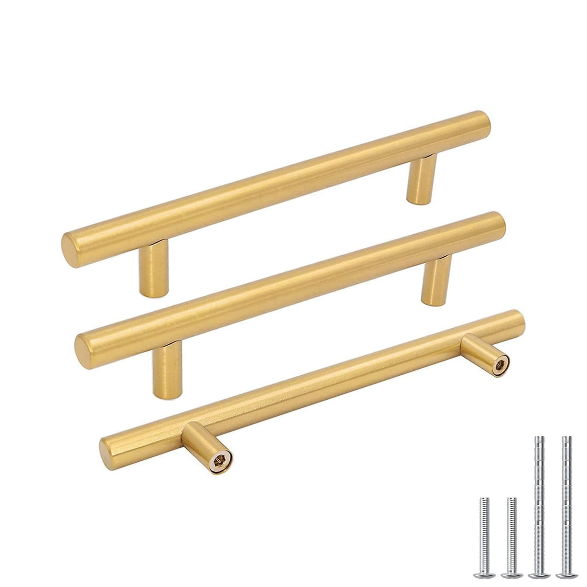 Goldenwarm brushed brass drawer pull 5in adds easy grip for kitchen cabinets