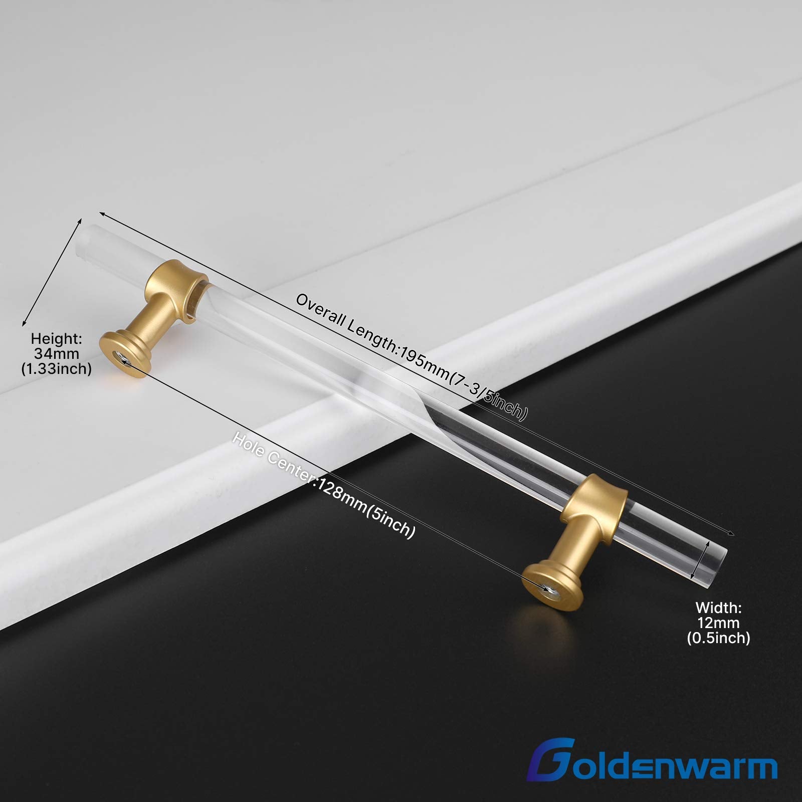 Goldenwarm brushed brass finish cabinet handle upgrades the kitchen look.