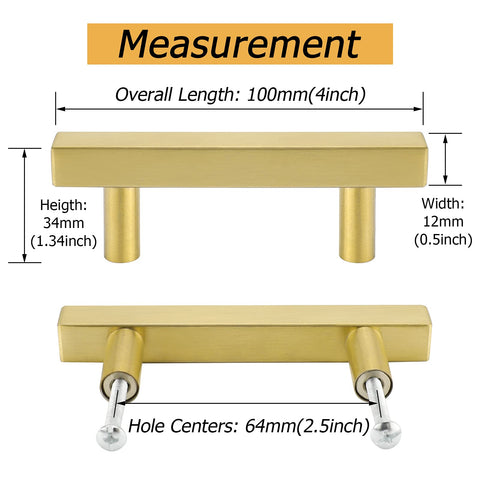Goldenwarm brushed brass pulls; close-up finish highlights durable stainless steel construction.