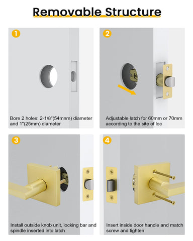 Goldenwarm gold finish with scratch resistance shown on wardrobe and closet doors.