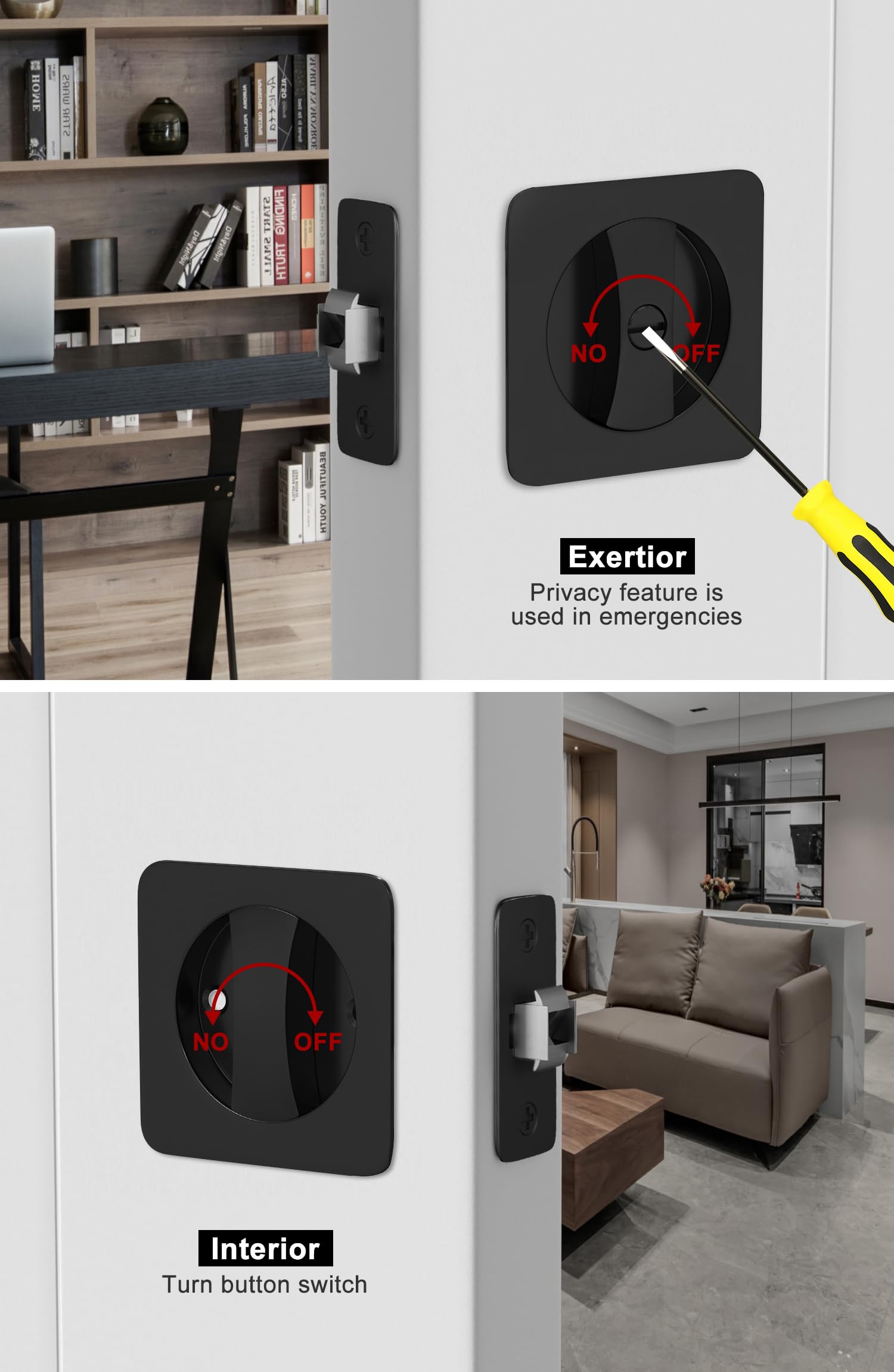 Goldenwarm complete hardware kit for pocket doors includes latch, strike plate, screws.