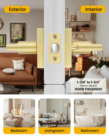 Goldenwarm reversible privacy lever fits left or right doors for easy installation