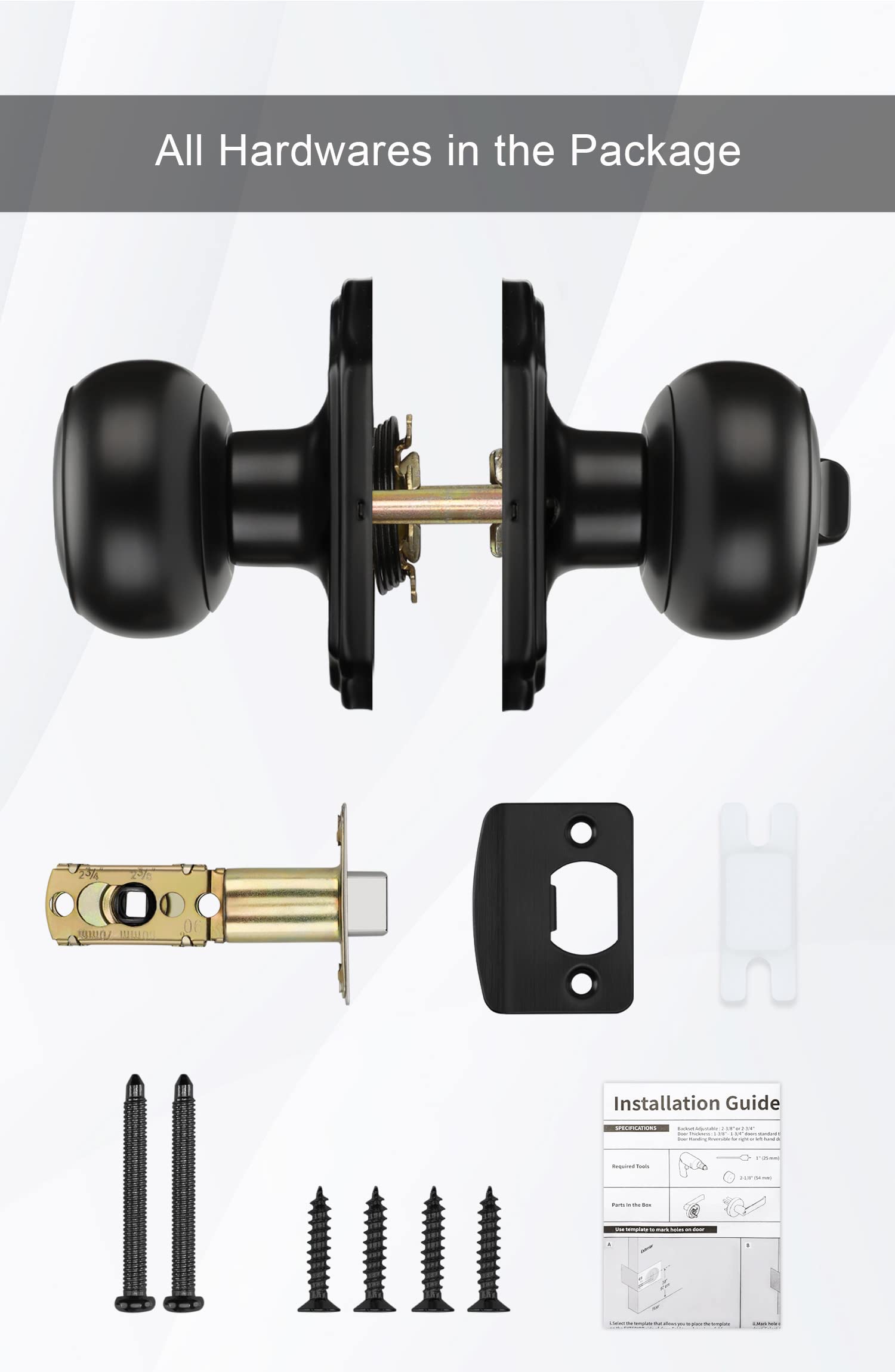 Goldenwarm door knob fit backset 238-275 for versatile interior doors.