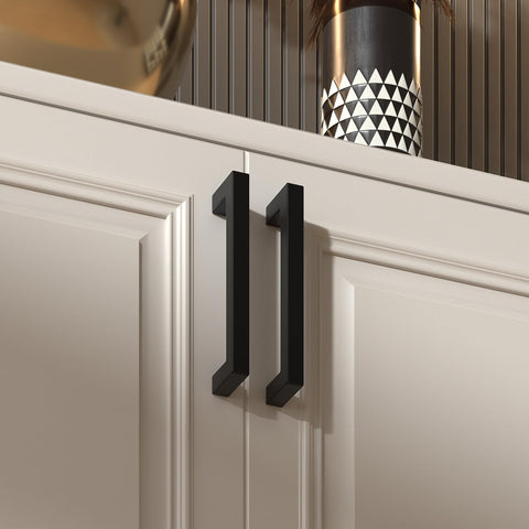 Goldenwarm drawer pull matte black suits bathroom vanity cabinets and cupboards.