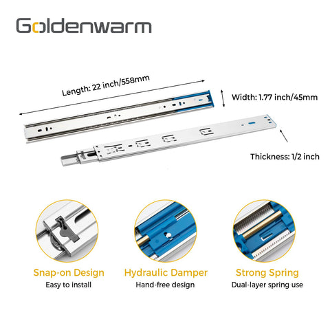 Goldenwarm 100 lb capacity drawer slides for sturdy storage.
