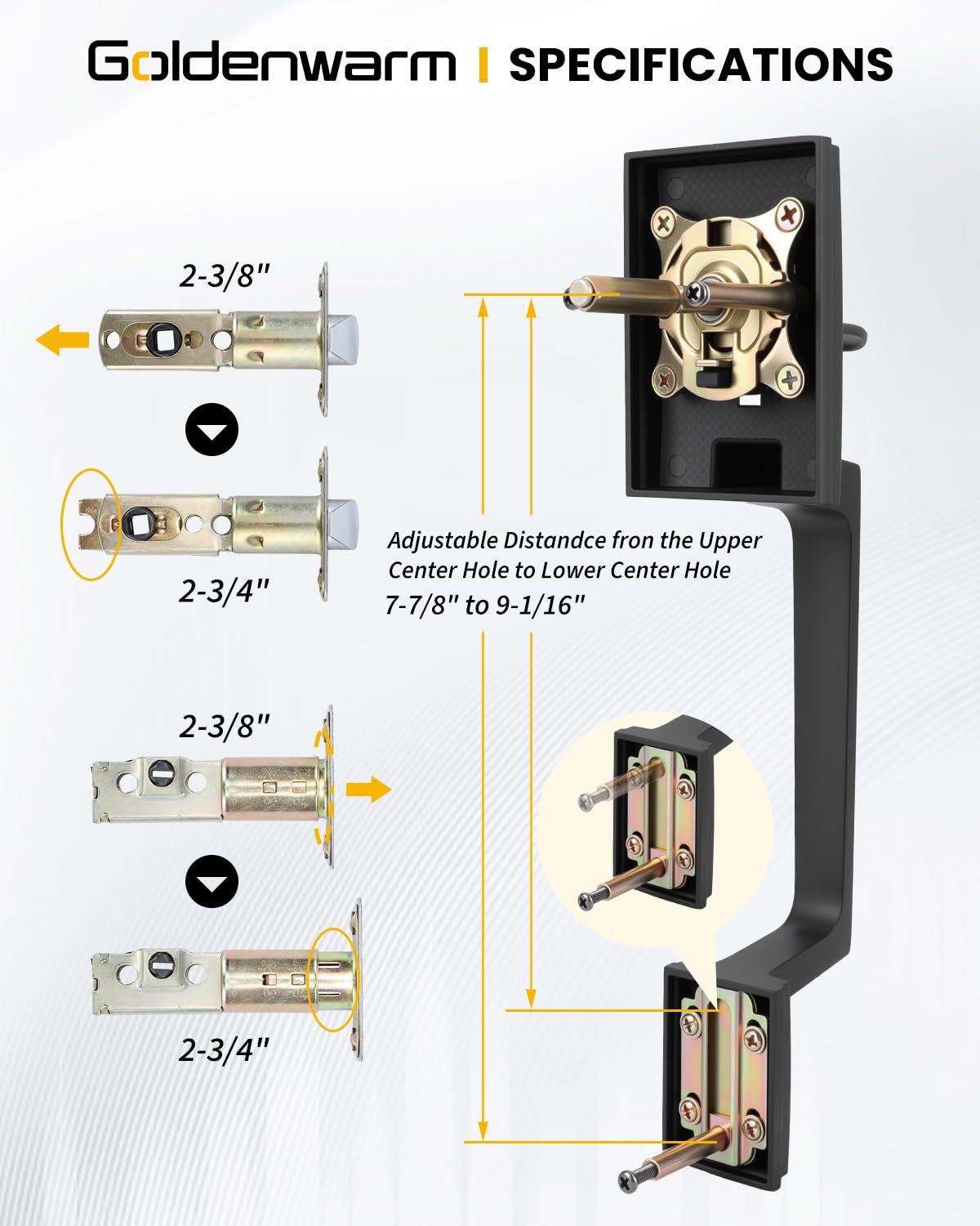 Goldenwarm dummy handle for double doors creates authentic inactive-leaf look.