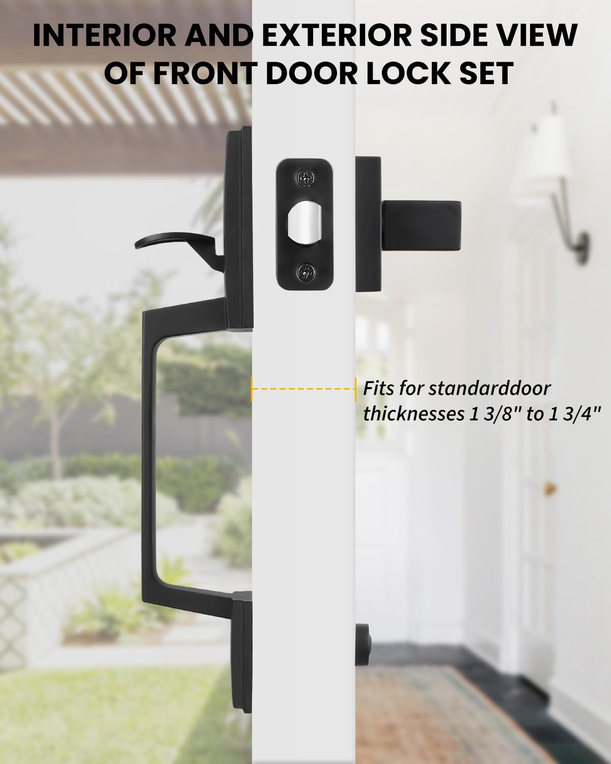 Goldenwarm front door handle edge profile highlights clean lines and grip