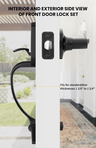 Goldenwarm Front Door Handle front view close-up showing premium design