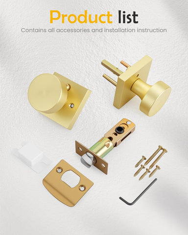 Goldenwarm interior knob set, easy installation for quick upgrades.